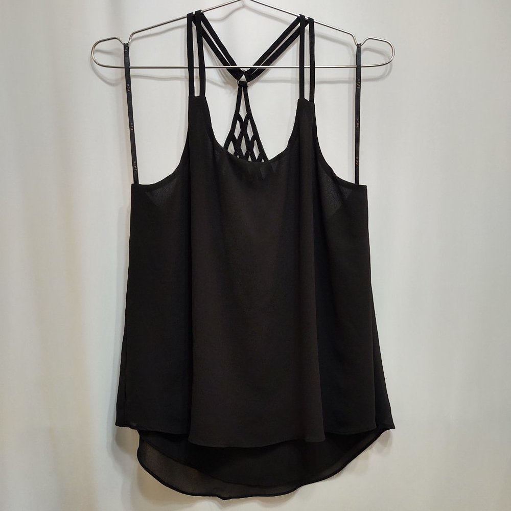 Mine Strappy Sheer Layered Tank Top w Strap Detail